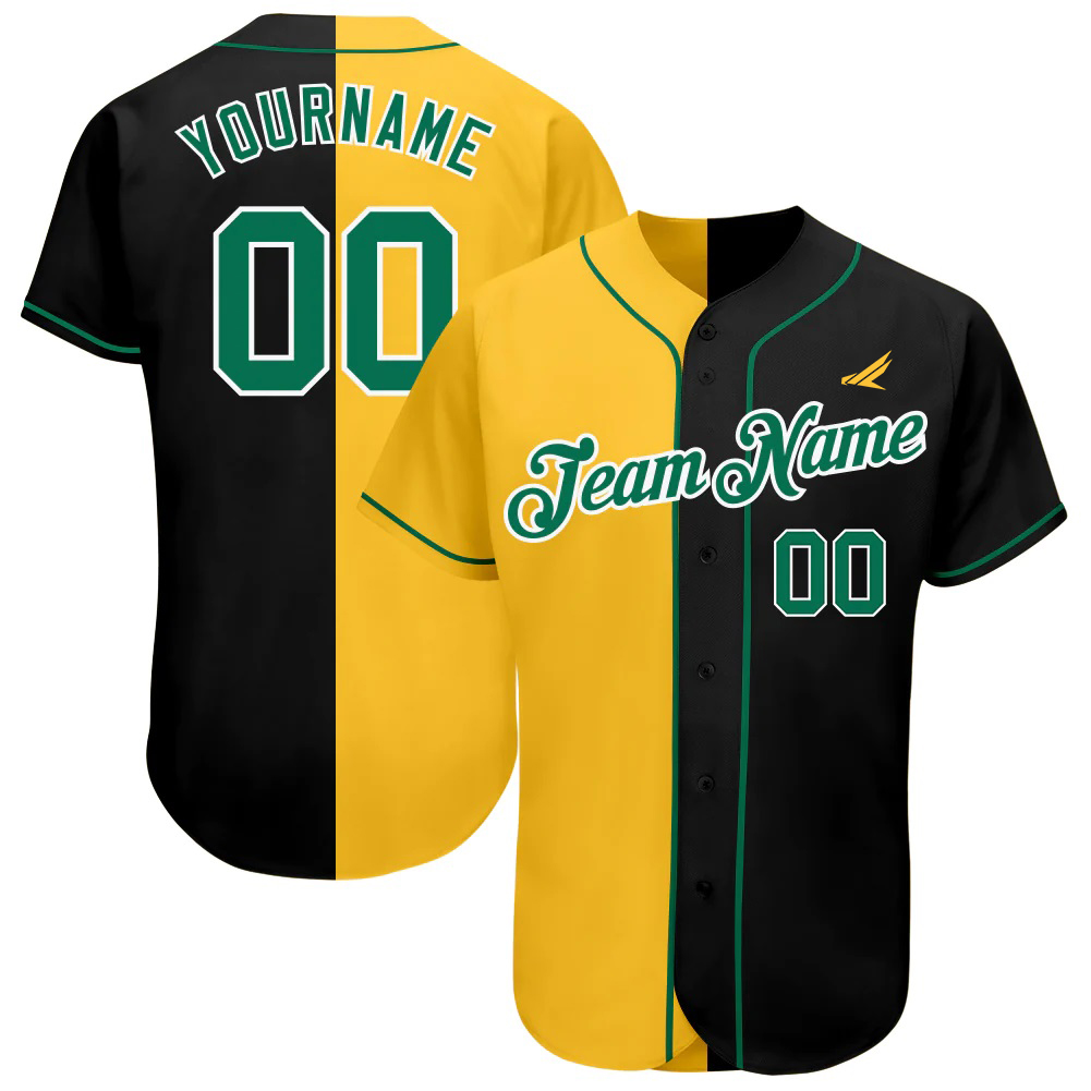 Custom Blaze Navy-Green Baseball Jersey