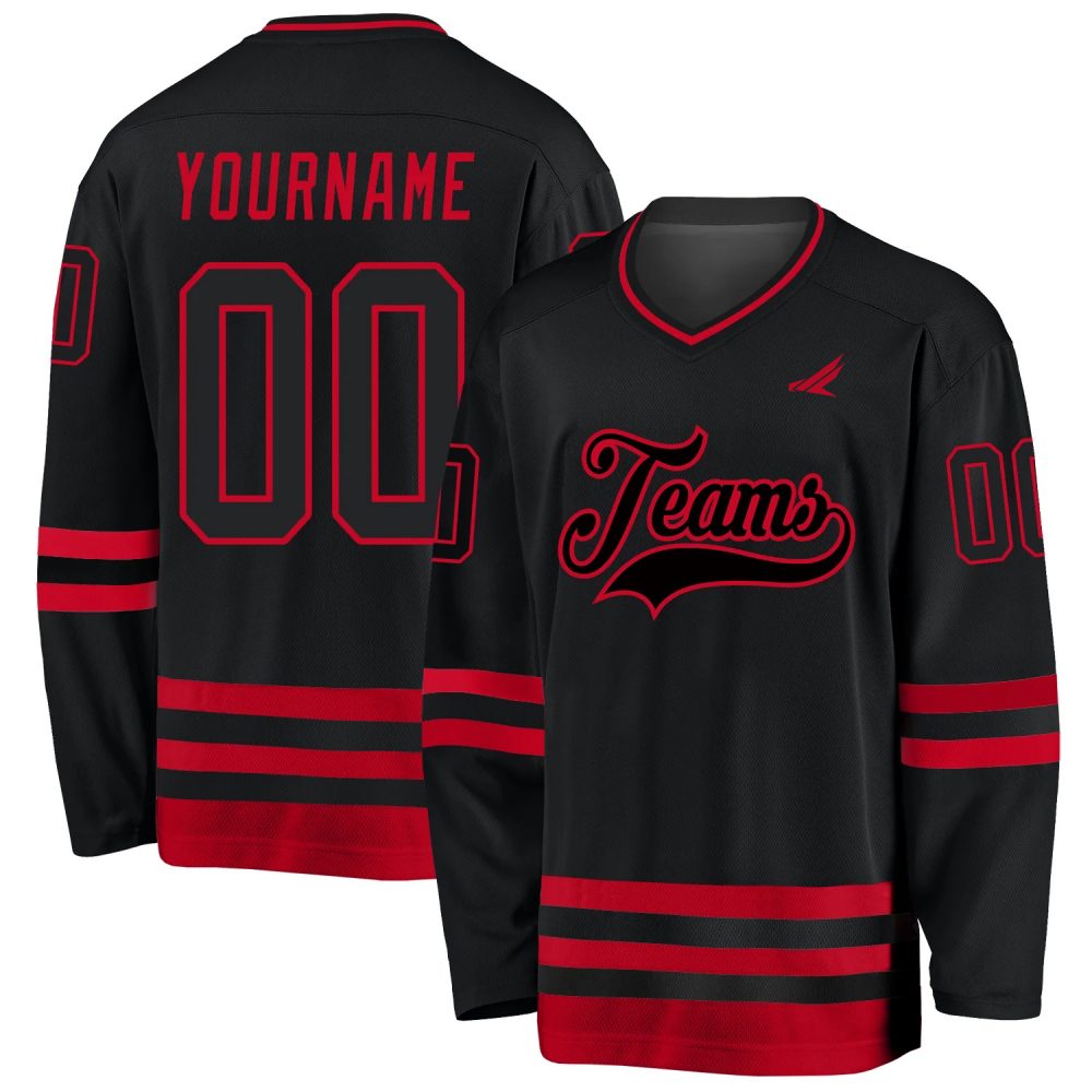 Custom Nova Black Parrot-White Hockey Jersey