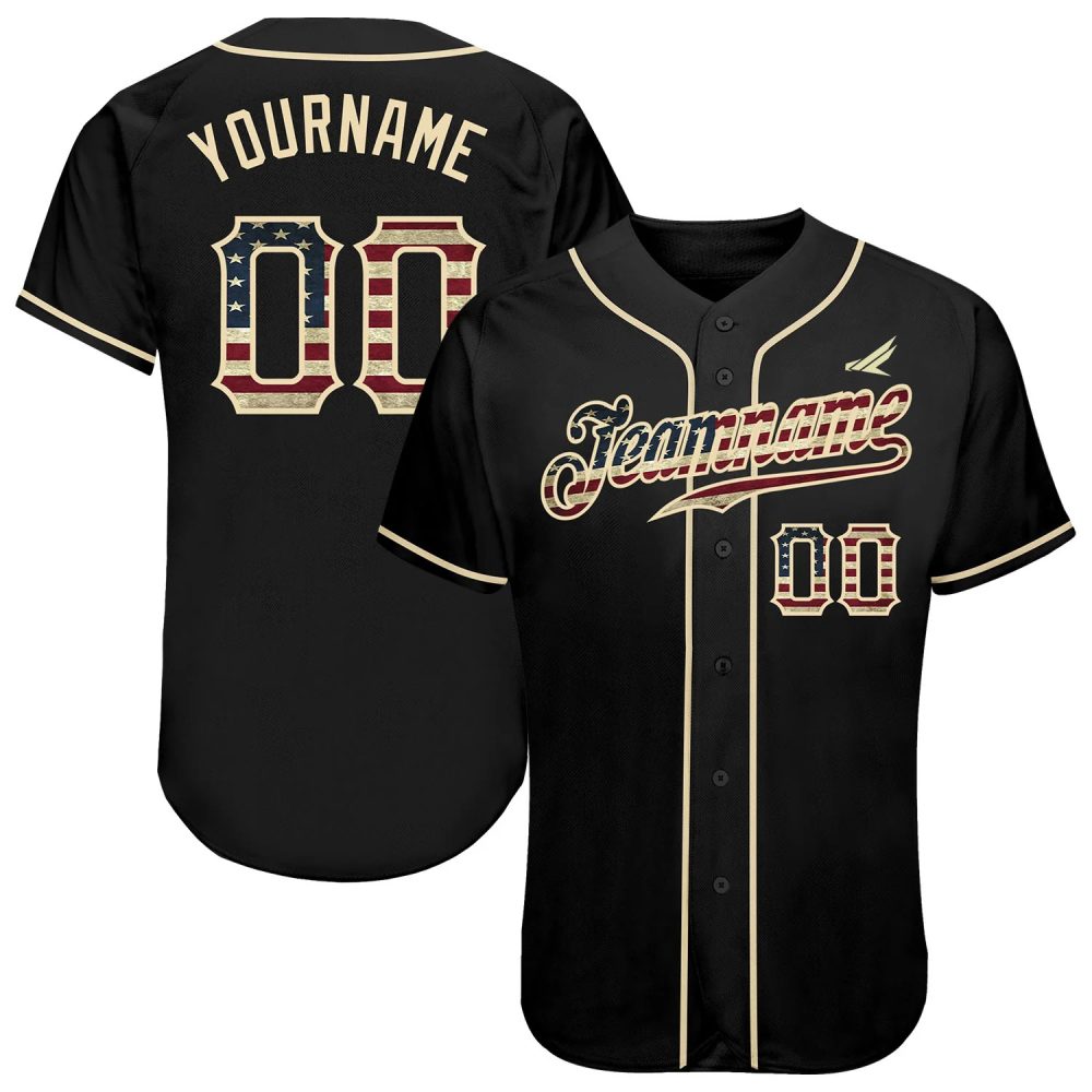 Custom Velocity Black White-Gold Baseball Jersey