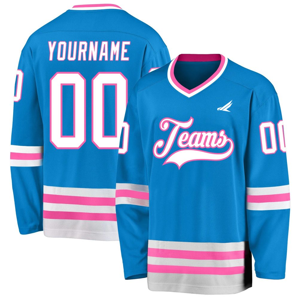 Custom Teal Old Gold-Black Hockey Jersey
