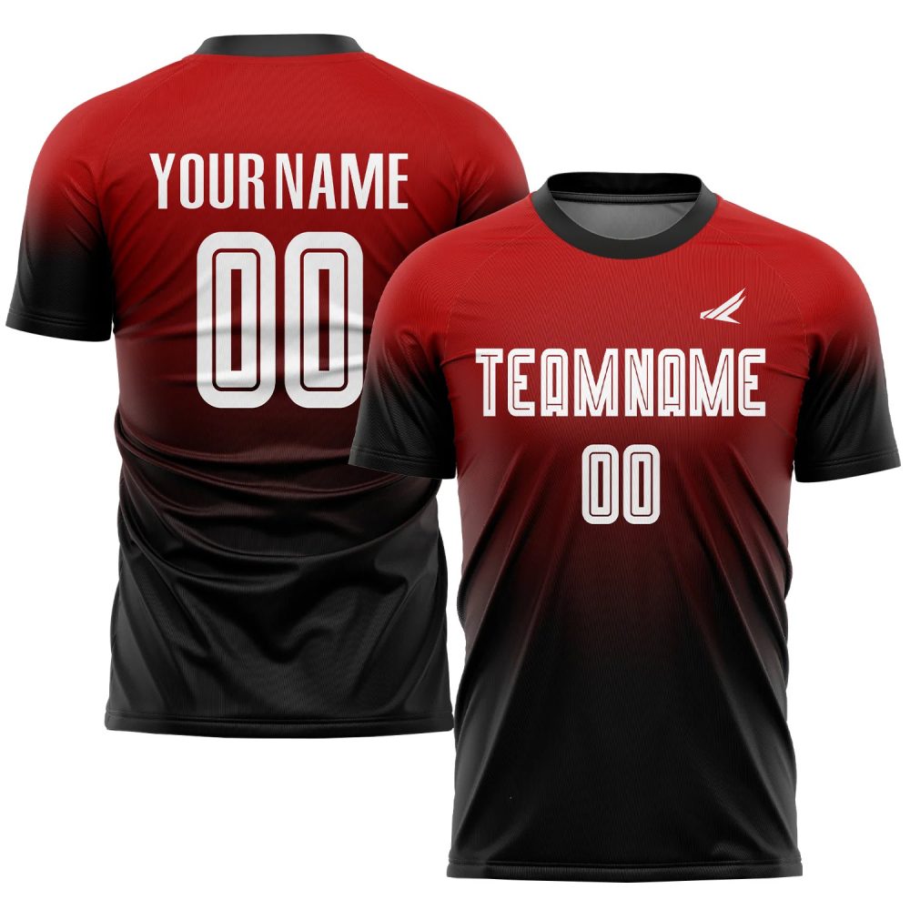 Custom Orange White-Black Sublimation Soccer Jersey