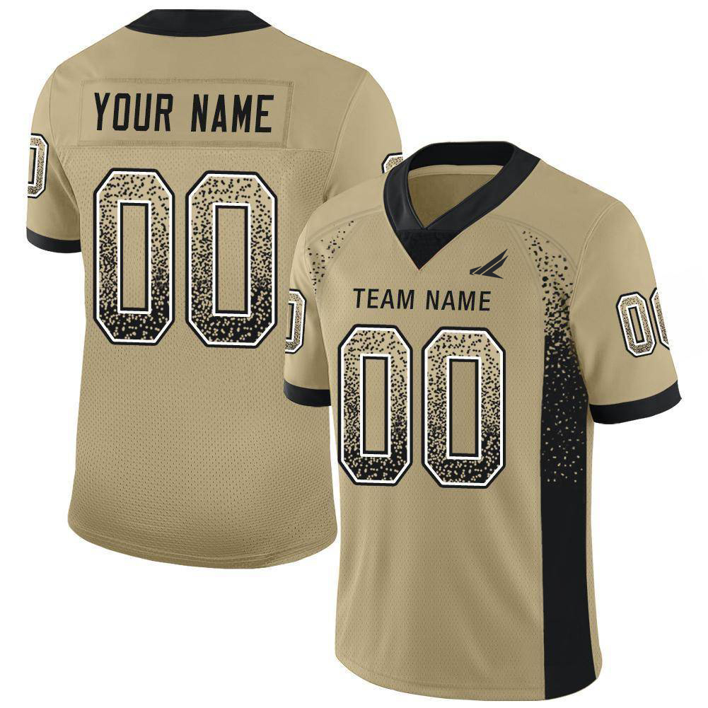 Custom Black-USA Flag Football Jersey